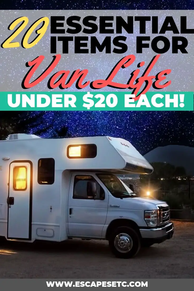 20 Campervan Packing List Essentials under $20 - Escapes Etc